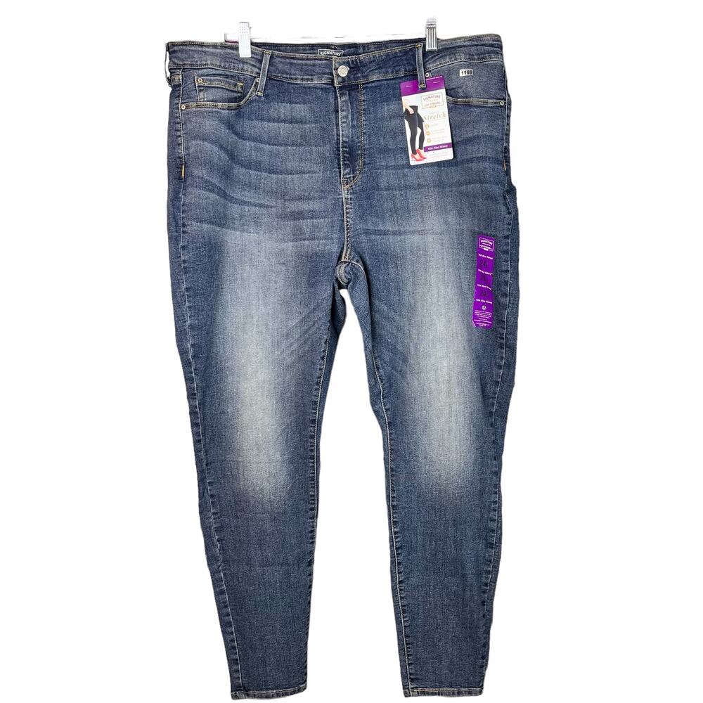 Signature Levi's Strauss Womens Blue Mid Rise Skinny Denim Skinny Jeans 24 L - Picture 1 of 7